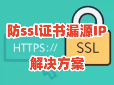 防ssl证书漏源服务器IP方案教程